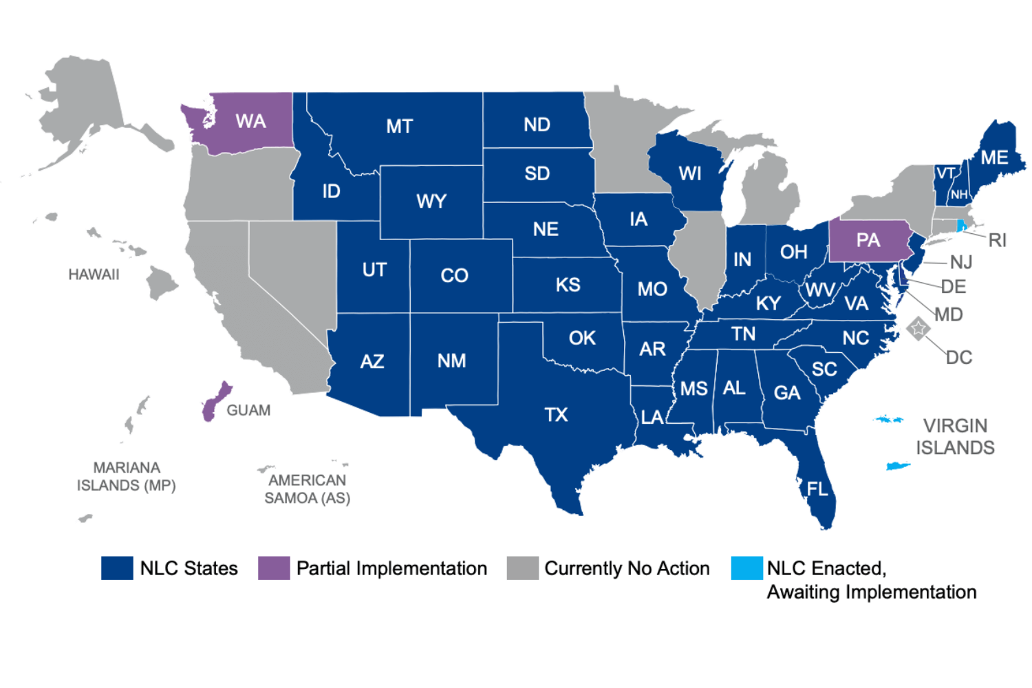 How To Get Licensed In Nursing Compact States 2023 IntelyCare   Map Of Nlc States 2023 