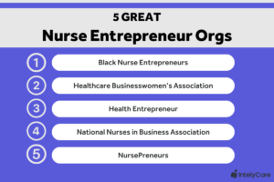 Graphic listing five great nurse entrepreneur organizations.
