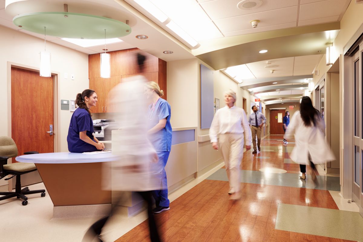 The inside of a busy hospital.