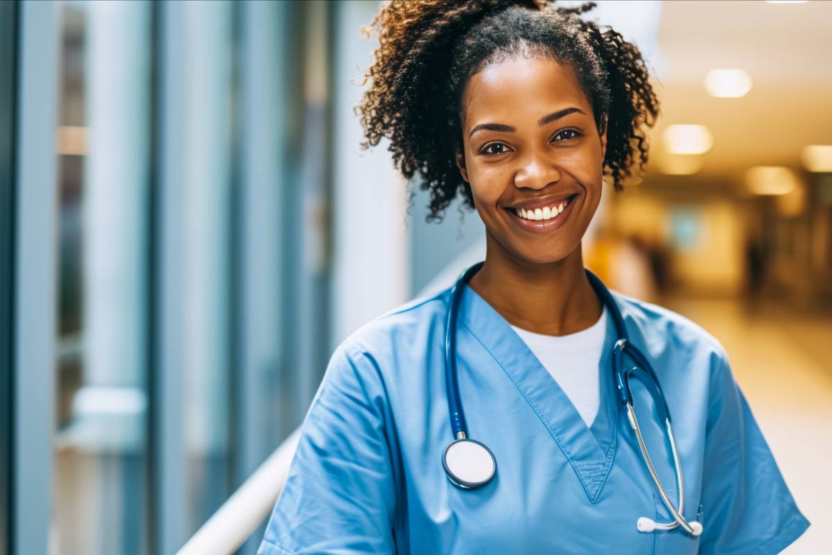 A certified registered nurse practitioner (CRNP) arrives at work.