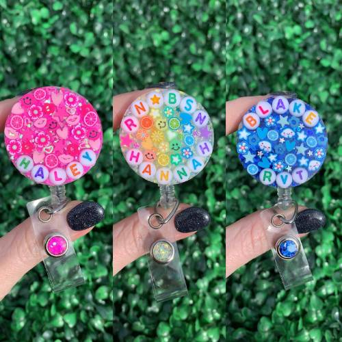 Resin badge reel for nurses.