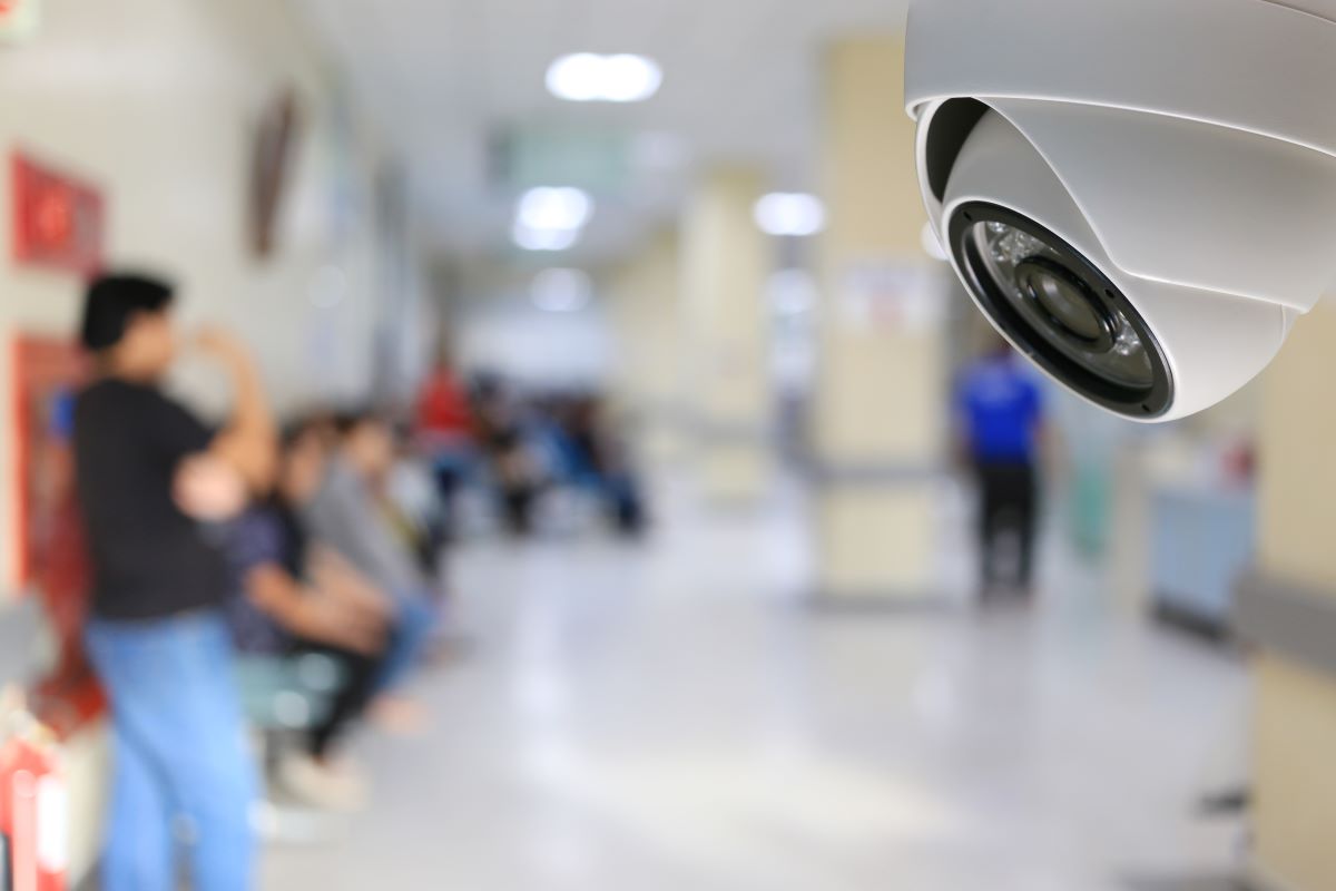 Surveillance cameras are just one example of security at a hospital.