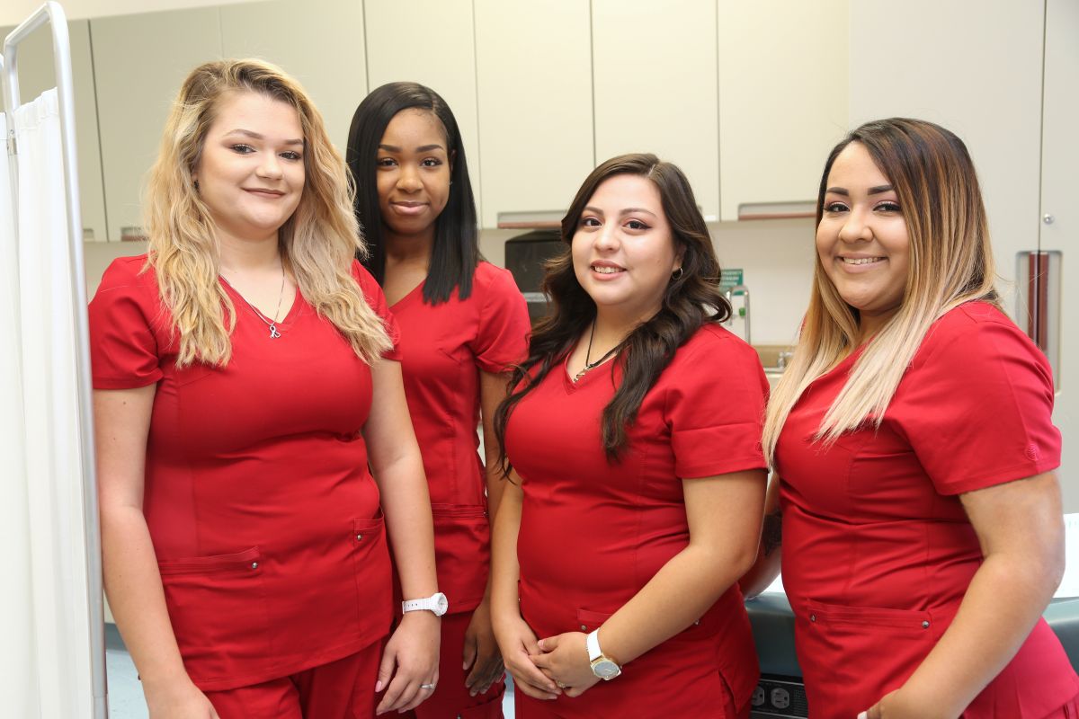 Nurses at a Maine facility pose for the camera.